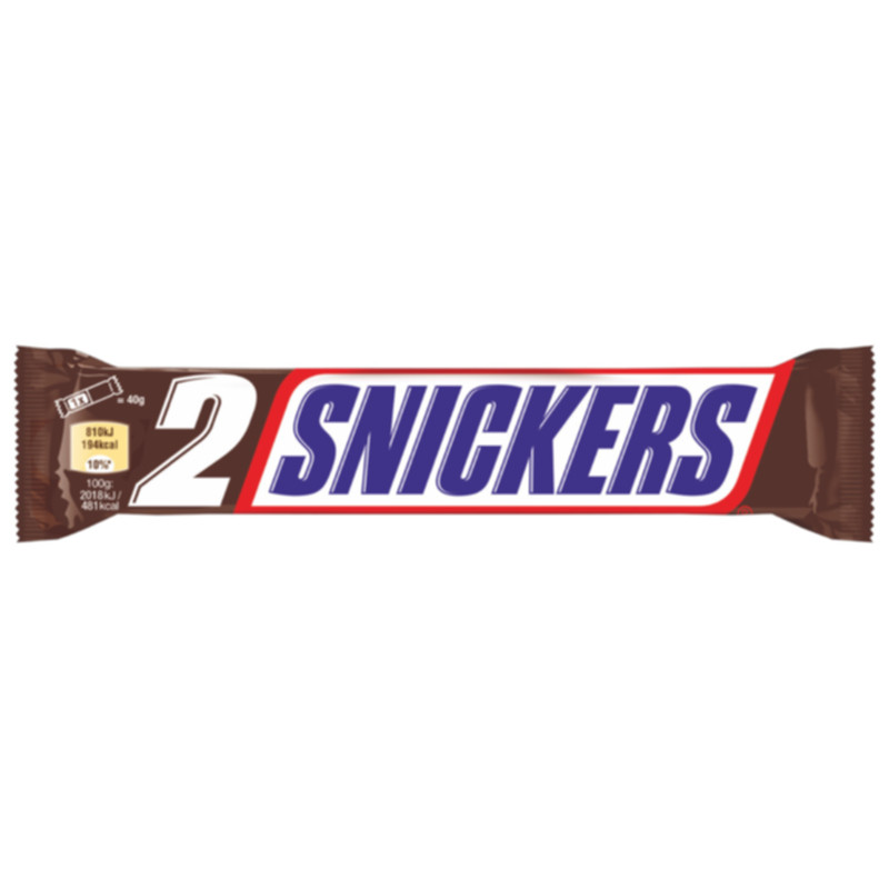 Snickers 2er 80 g kräftiger Erdnussriegel mit Karamell und Milchschokolade